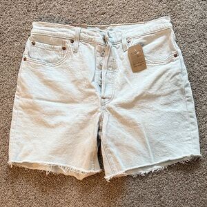 Levi’s Light Denim High-Waisted Button Up Shorts